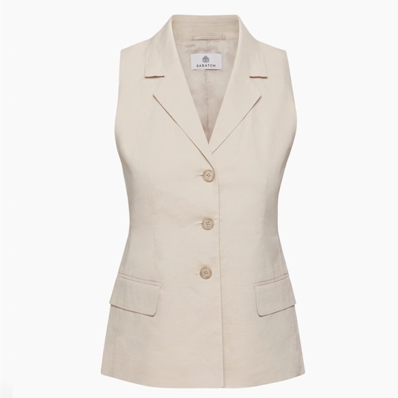 Aritzia Babaton Echelon Linen Vest - Picture 1 of 6